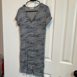 Gray Camo Print  Bodycon Mini Dress